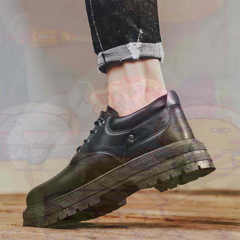 Streetwear High End Brand - Dark Natural Leather Fashion Trainers Tennis
