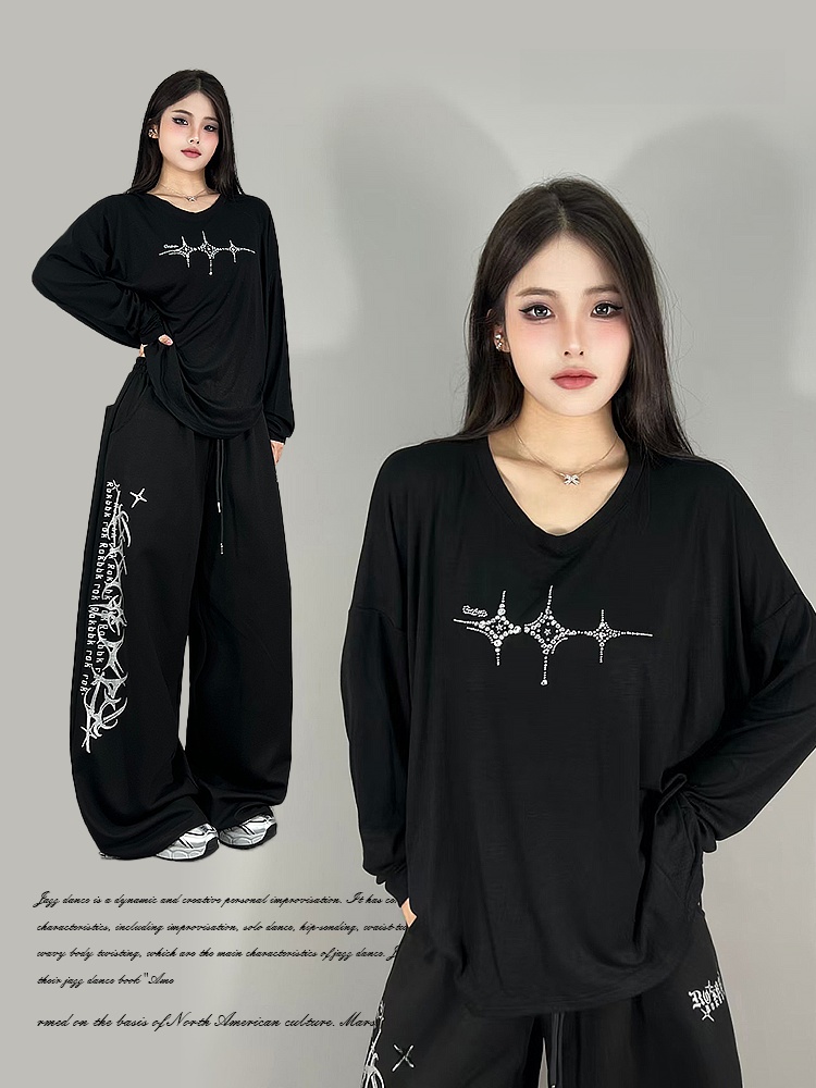 Streetwear Brands Logo - Loose Long Sleeve Jazz Dance Streetwear