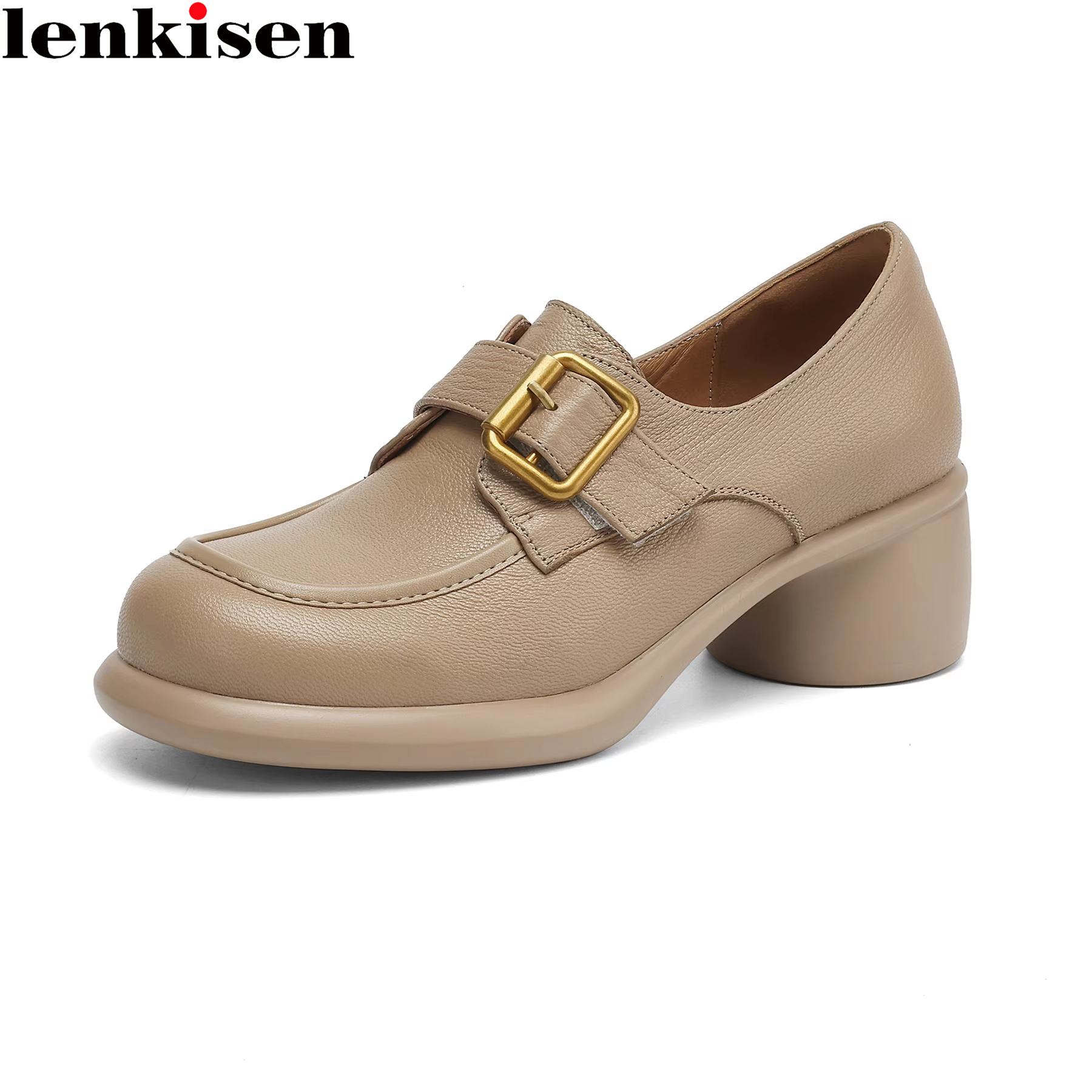 Lenkisen Sheep Leather Round T - Streetwear Brand Belts 评论和价格