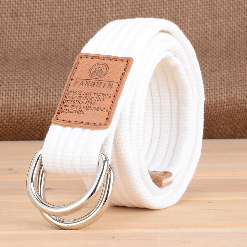 New Unisex Canvas Belt Double  - Off White Belt 评论和价格
