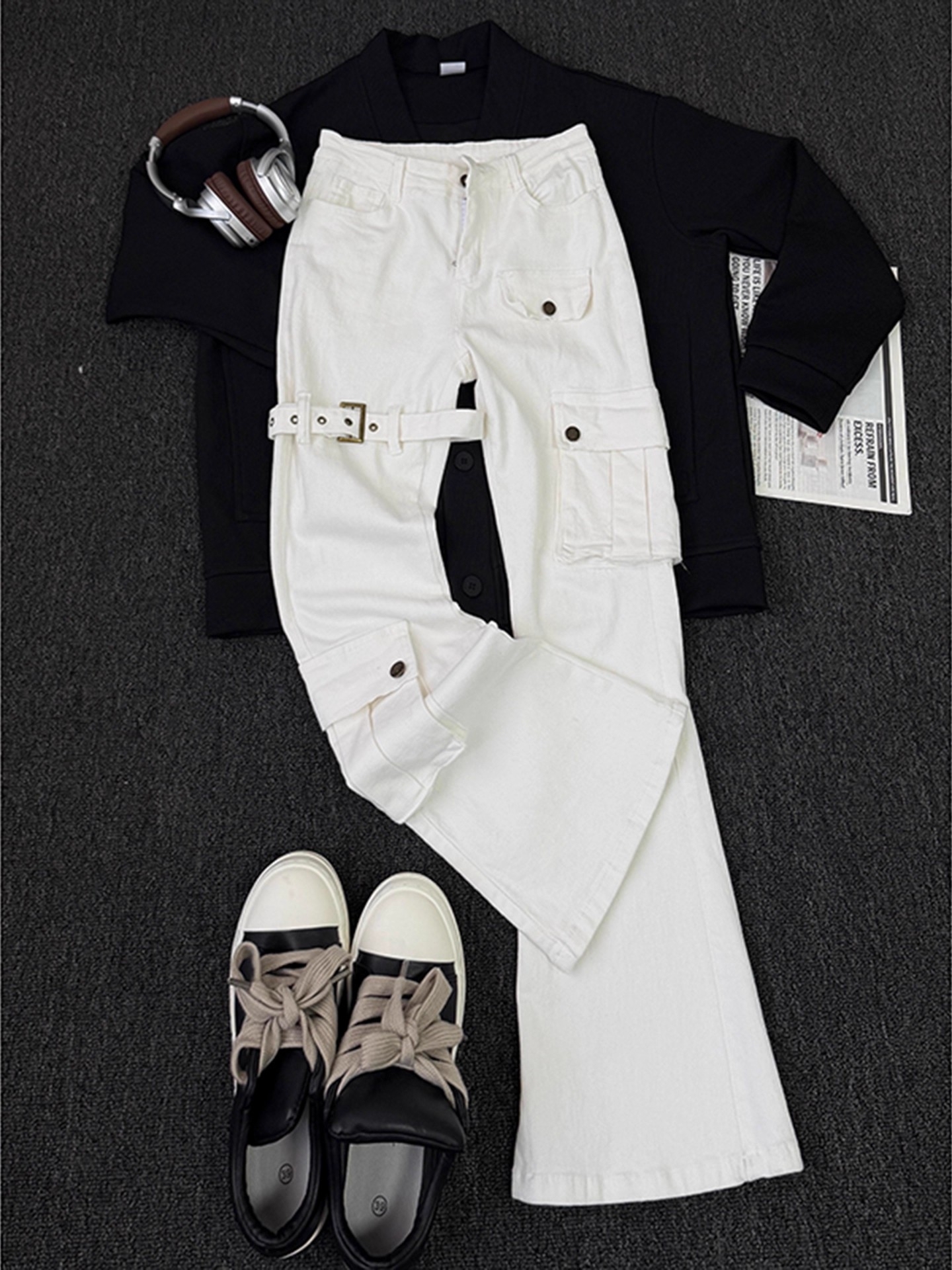 White Belted Vibe Men's Jeans  - Streetwear Brand Belts 评论和价格