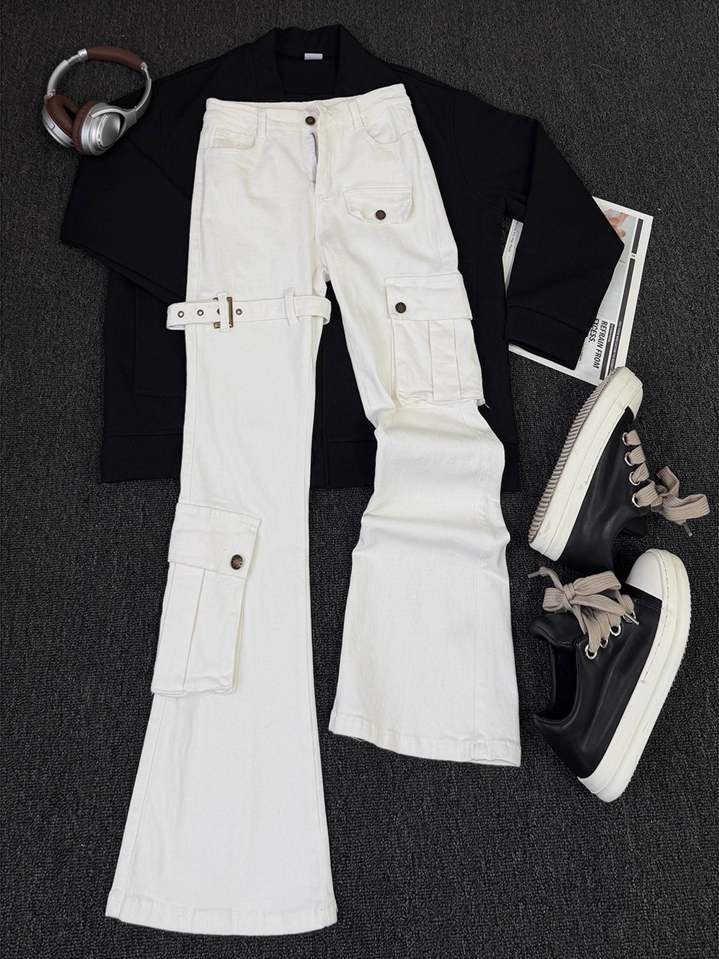 White Belted Vibe Men's Jeans  - Streetwear Brand Belts 评论和价格