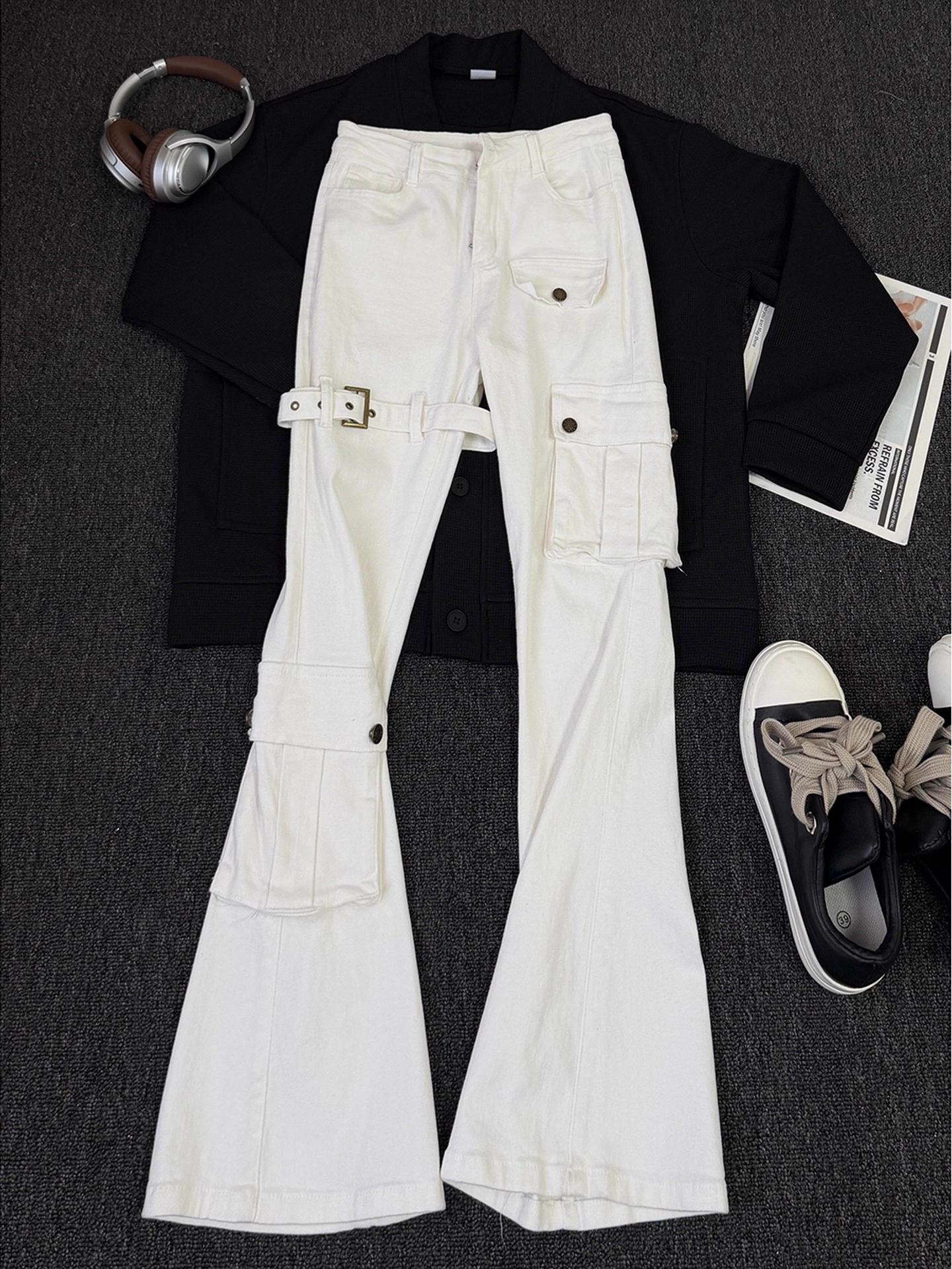White Belted Vibe Men's Jeans  - Streetwear Brand Belts 评论和价格