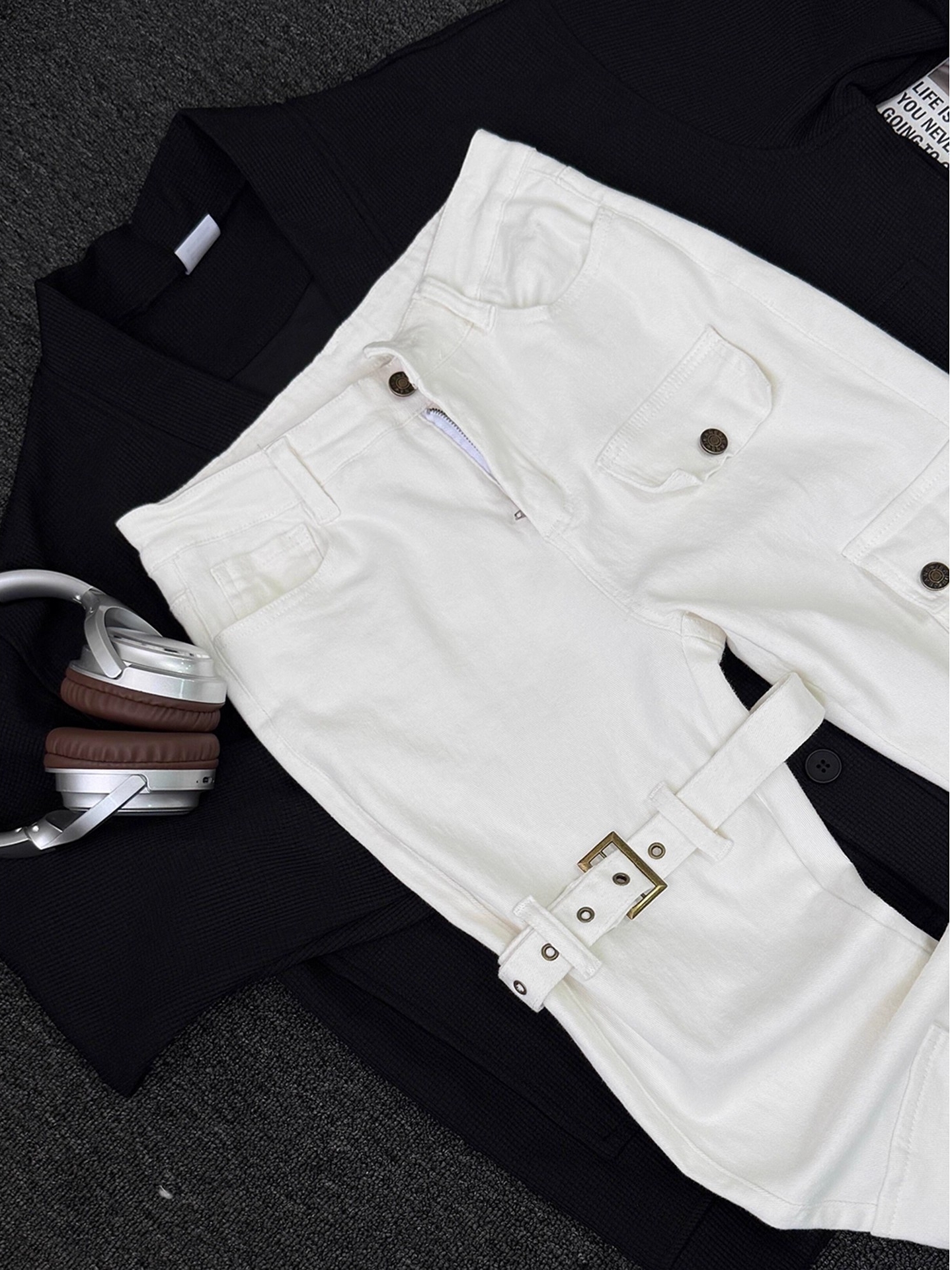 White Belted Vibe Men's Jeans  - Streetwear Brand Belts 评论和价格