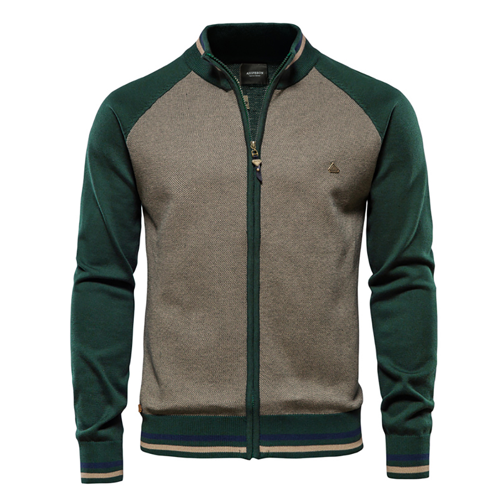 AIOPESON Spliced Cardigan Men  - Streetwear Brand Clothing 评论和价格