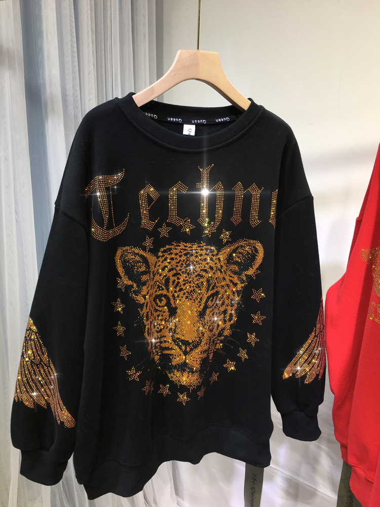 Leopard Rhinestones L-4XL Plus - Streetwear Brand 评论和价格