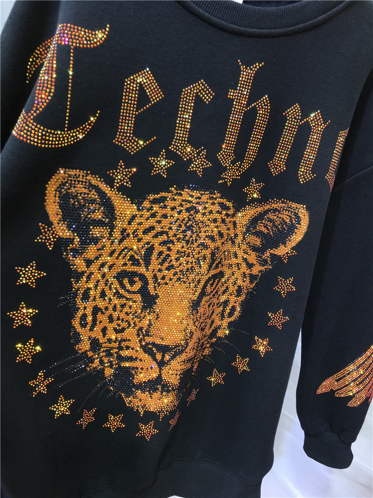 Leopard Rhinestones L-4XL Plus - Streetwear Brand 评论和价格