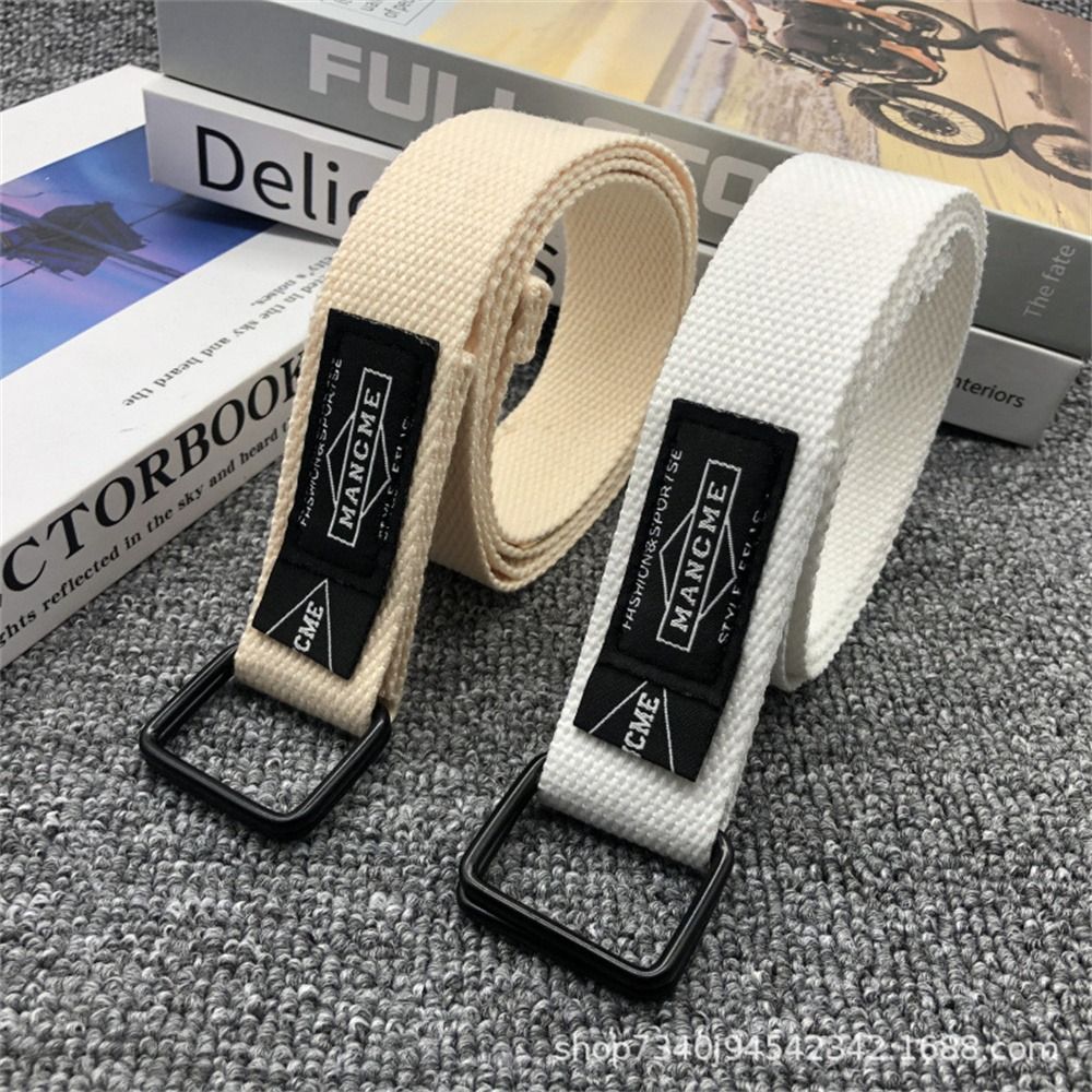 Women Man Nylon Braided Canvas - Off White Belt 评论和价格
