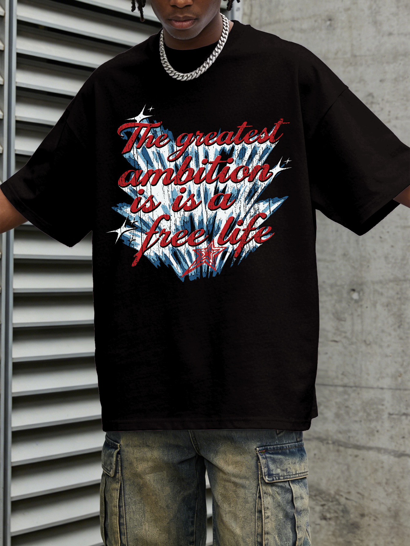 Men's Oversized Streetwear Tee - Streetwear Brand Slogans 评论和价格